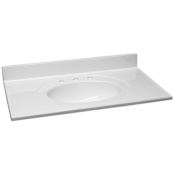 Design House 37" Marble Vanity Top with Backsplash Solid White