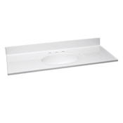 Design House 49" Cultured Marble Vanity Top with Backsplash Solid White