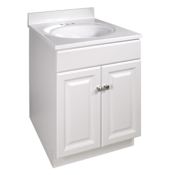 Design House Wyndham 24" Free Standing Single Basin Vanity Set with Cabinet and Cultured Marble Vanity Top White