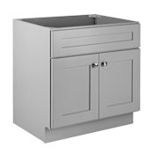 Design House Brookings 30" Single Free Standing Wood Vanity Cabinet Only - Less Vanity Top Gray