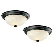 Design House Millbridge 2 Light 11" Wide Flush Mount Ceiling Fixture - Set of (2) Oil Rubbed Bronze