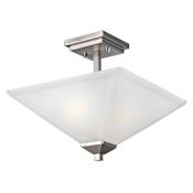 Design House Torino 2 Light 13" Wide Semi-Flush Ceiling Fixture Satin Nickel