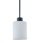 Design House Haddie 6" Wide Mini Pendant with Frosted Glass Shade Matte Black