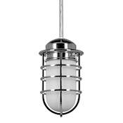 Design House Seaton 5" Wide Cage Mini Pendant with Frosted Glass Shade Polished Chrome