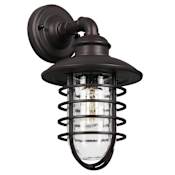 Design House Stevenson 13" Tall Outdoor Wall Sconce with Seedy Glass Shade Bronze