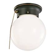 Design House 6" Wide Flush Mount Globe Ceiling Fixture Oil Rubbed Bronze