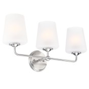 Design House Stasia 3 Light 24" Wide Vanity Light with Frosted Glass Shades Satin Nickel