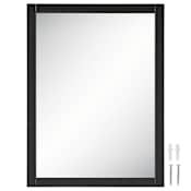 Design House Shorewood 30" W x 40" H Modern Rectangular Wood Framed Bathroom Wall Mirror Soft Matte Black