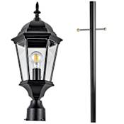 Design House Oak Creek 80" Tall Post Light with Post Matte Black