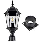 Design House Oak Creek 22" Tall Post Light with Pier Mount Base Matte Black