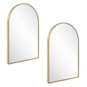 Design House Maeve 20" W x 30" H Modern Arched Aluminum Framed Bathroom Wall Mirror Brushed Gold