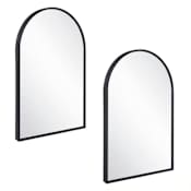 Design House Maeve 24" W x 36" H Modern Arched Aluminum Framed Bathroom Wall Mirror Matte Black