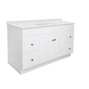 Design House Wyndham 48" Free Standing Single Basin Vanity Set with Wood Cabinet and Marble Vanity Top White