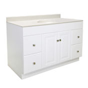 Design House Wyndham 48" Free Standing Single Basin Vanity Set with Wood Cabinet and Marble Vanity Top White