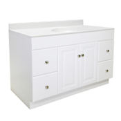 Design House Wyndham 48" Free Standing Single Basin Vanity Set with Wood Cabinet and Marble Vanity Top White