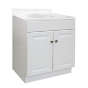 Design House Wyndham 32" Free Standing Single Basin Vanity Set with Wood Cabinet and Marble Vanity Top White