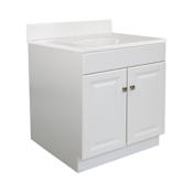 Design House Wyndham 32" Free Standing Single Basin Vanity Set with Wood Cabinet and Marble Vanity Top White