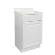 Design House Wyndham 18" Free Standing Single Basin Vanity Set with Wood Cabinet and Marble Vanity Top White