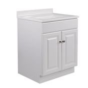 Design House Wyndham 24" Free Standing Single Basin Vanity Set with Wood Cabinet and Marble Vanity Top White