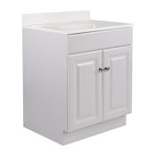 Design House Wyndham 24" Free Standing Single Basin Vanity Set with Wood Cabinet and Marble Vanity Top White