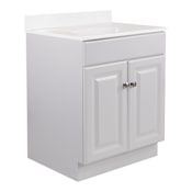 Design House Wyndham 24" Free Standing Single Basin Vanity Set with Wood Cabinet and Marble Vanity Top White
