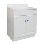 Design House Wyndham 24" Free Standing Single Basin Vanity Set with Wood Cabinet and Marble Vanity Top White