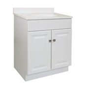 Design House Wyndham 24" Free Standing Single Basin Vanity Set with Wood Cabinet and Marble Vanity Top White
