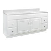 Design House Concord 60" Free Standing Double Basin Vanity Set with Wood Cabinet and Marble Vanity Top White