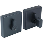 Design House Emblem Single Cylinder Keyed Entry Deadbolt with Square Rose Matte Black