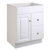Design House Wyndham 24" Single Free Standing Vanity Cabinet Only - Less Vanity Top White