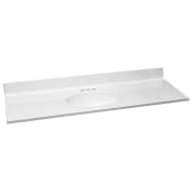 Design House 61" Cultured Marble Vanity Top with Backsplash Solid White