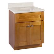 Design House Brookings 24" Free Standing Single Basin Vanity Set with Cabinet and Cultured Marble Vanity Top Modern Birch