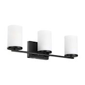 Design House Romi 3 Light 24" Wide Vanity Light with Frosted Glass Shades Matte Black