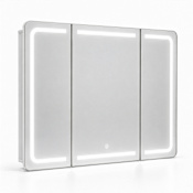 Design House Lindale 36-5/16" x 30-1/8" Lighted Frameless Triple Door Medicine Cabinet with Soft Close Hinges White