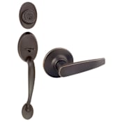 Design House Coventry Single Cylinder Sectional Entrance Handleset with Straight Delavan Lever Brushed Bronze