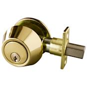 Design House Single Cylinder Keyed Entry Deadbolt Polished Brass