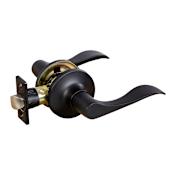 Design House Stratford Reversible Passage Door Lever with 6-Way Latch Matte Black