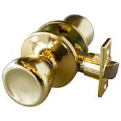 Design House Terrace Reversible Passage Door Knob Set with 6-Way Latch Polished Brass