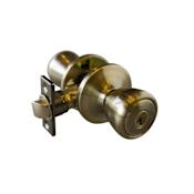 Design House Terrace Reversible Keyed Entry Door Knob Set with 6-Way Latch Antique Brass