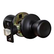 Design House Terrace Reversible Passage Door Knob Set with 6-Way Latch Matte Black
