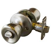 Design House Terrace Reversible Privacy Door Knob Set with 6-Way Latch Satin Nickel