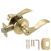 Design House Springdale Privacy Door Lever Set with Round Rose Satin Gold