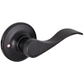 Design House Springdale Non-Turning One-Sided Dummy Door Lever with Round Rose Matte Black