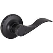 Design House Springdale Passage Door Lever Set with Round Rose Matte Black