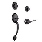 Design House Coventry Sectional Single Cylinder Keyed Entry Handleset with Springdale Lever Matte Black