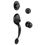 Design House Coventry Sectional Single Cylinder Keyed Entry Handleset with Cambridge Knob Matte Black