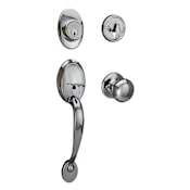 Design House Coventry Sectional Single Cylinder Keyed Entry Handleset with Interior Classic Knob Polished Chrome