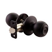 Design House Ball Series Single Cylinder Keyed Entry Door Knob Set with Round Rose Matte Black