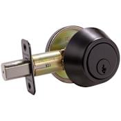 Design House Round Single Cylinder Keyed Entry Deadbolt Matte Black