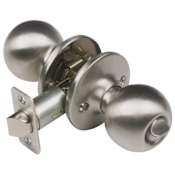 Design House Ball Series Privacy Fits Doors 1-3/8" to 1-3/4" Thick Satin Nickel